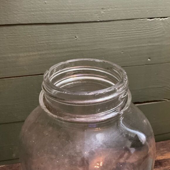 Antique Clear Kerr Mason Jar | 9.5” Vintage Farmhouse Decor - Picture 4 of 5